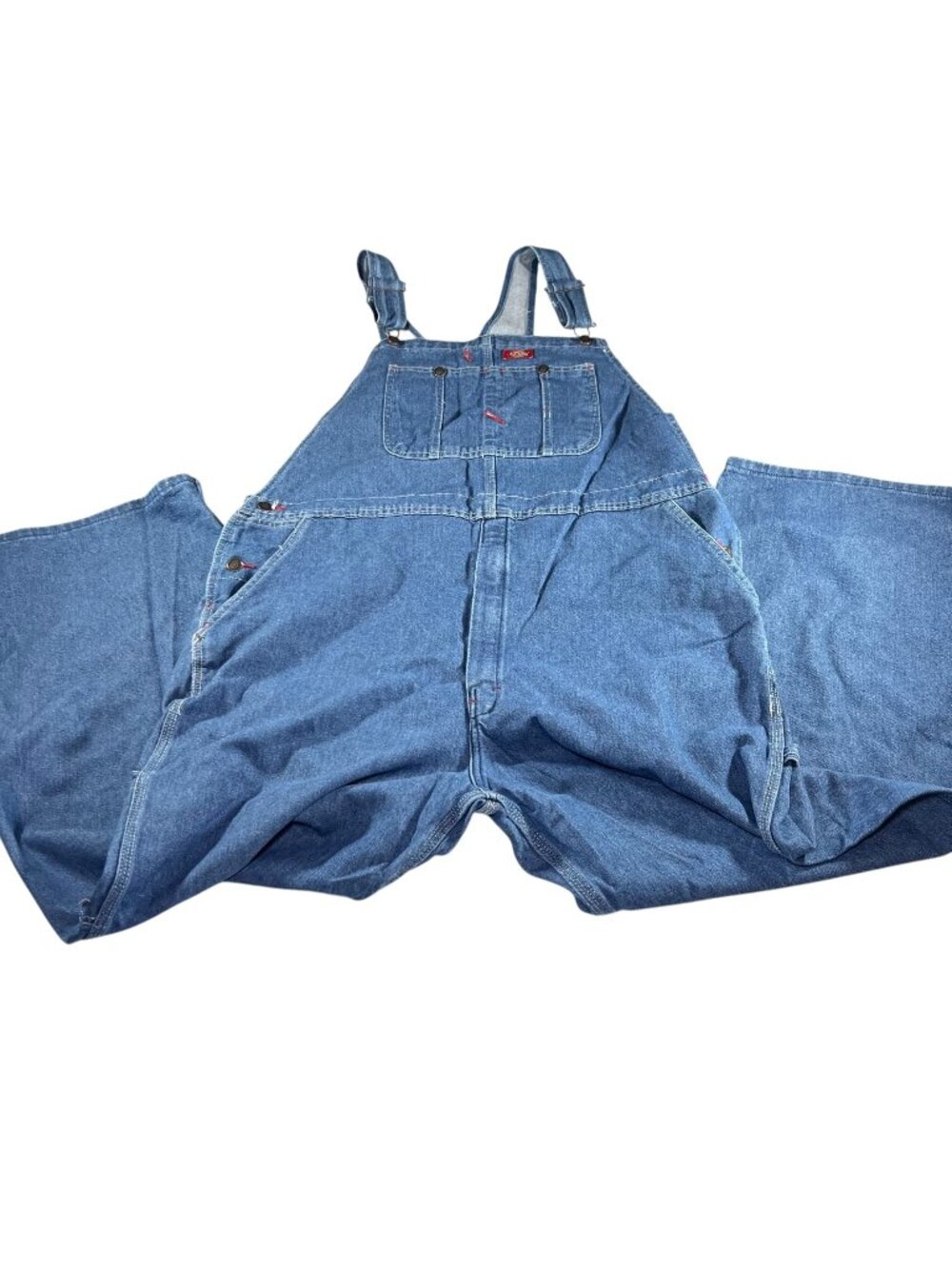 Dickies Mens Dungarees Blue Denim Work Wear Bib Overalls Carpenter Size 42x30